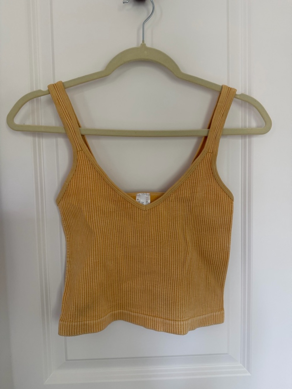 New Mix Mustard Ribbed V-Neck Tank